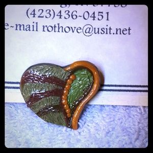 Handmade Polymer Clay artistic brooch pin